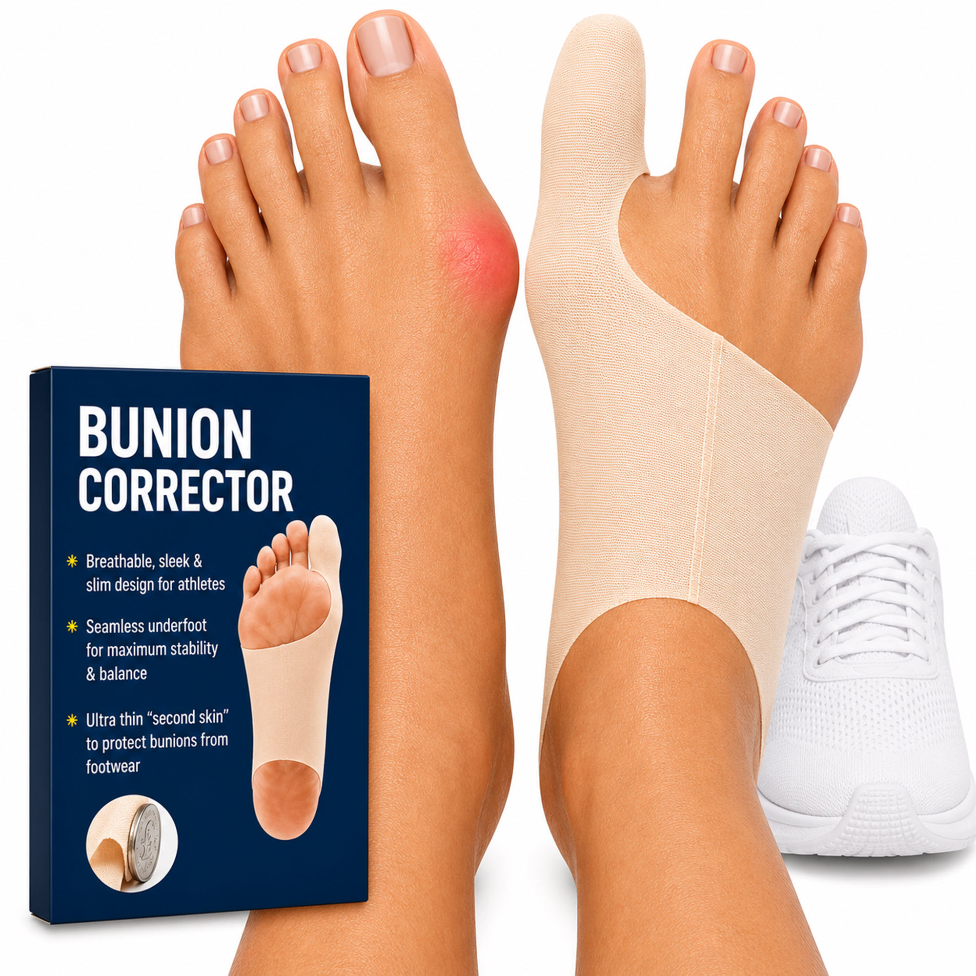 Bunion Bootie Ultra-Thin Fits in Shoes for Women & Men